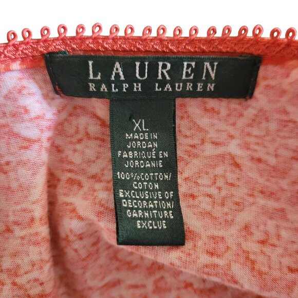 LAUREN RALPH‎ LAUREN Orange Boho Style Tunic Top Drawstring Waist Button - Picture 7 of 7